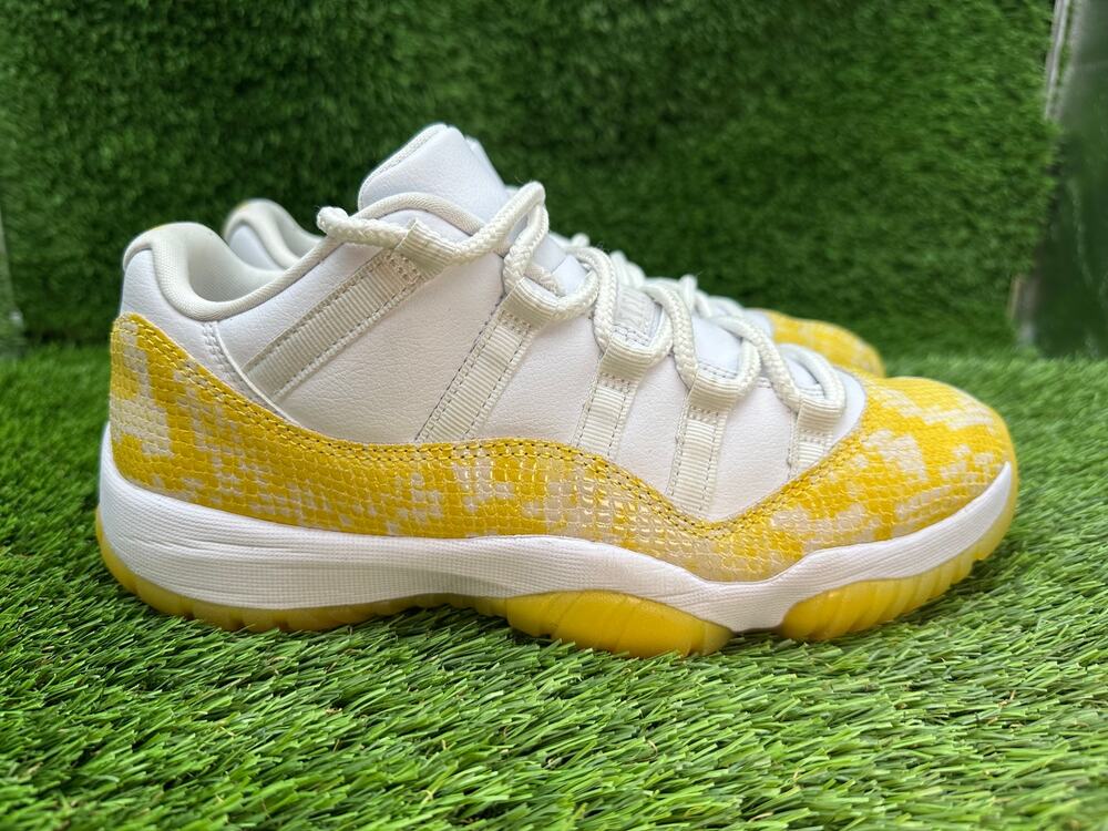 Air Jordan 11 Retro Low AH7860-107 Athletic Sneaker Women's 9 Yellow Snakeskin